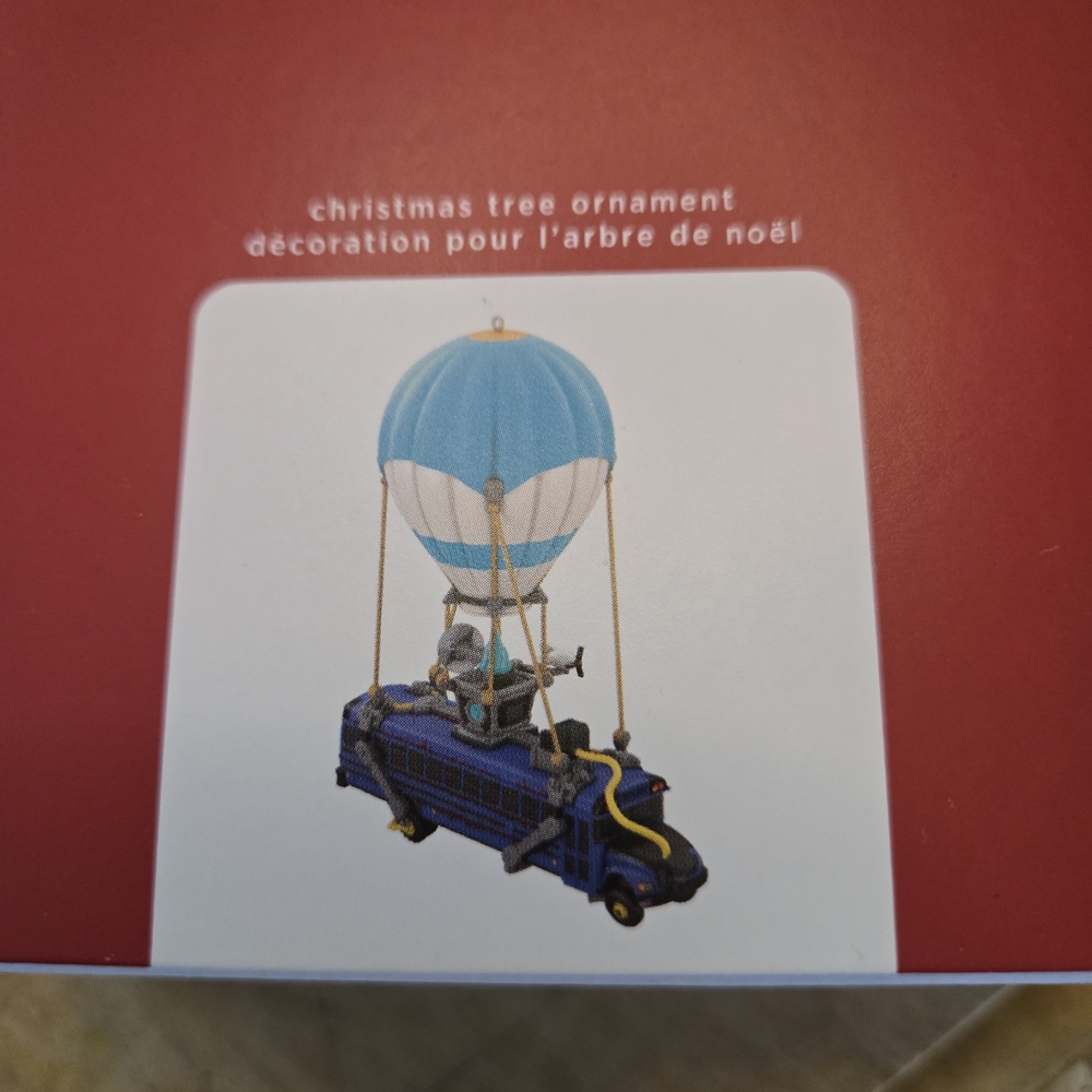 Hallmark Fortnite Battle Bus Ornament - Blue and White